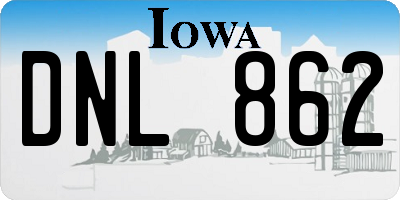 IA license plate DNL862