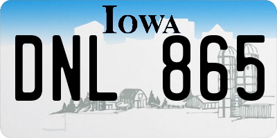IA license plate DNL865