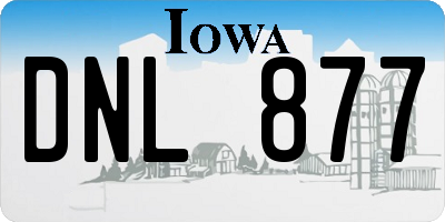 IA license plate DNL877