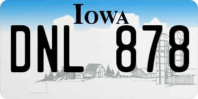 IA license plate DNL878