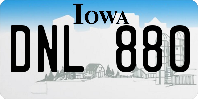 IA license plate DNL880