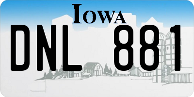 IA license plate DNL881