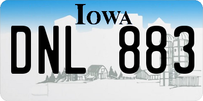 IA license plate DNL883