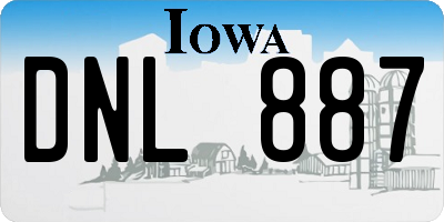 IA license plate DNL887