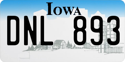 IA license plate DNL893