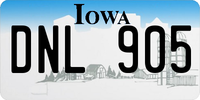 IA license plate DNL905