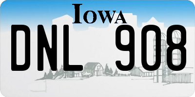 IA license plate DNL908