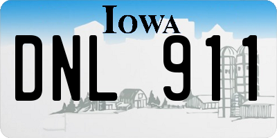 IA license plate DNL911