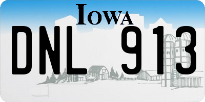 IA license plate DNL913