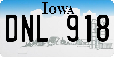 IA license plate DNL918