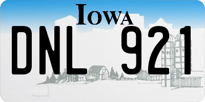 IA license plate DNL921
