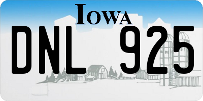 IA license plate DNL925