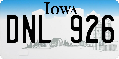IA license plate DNL926