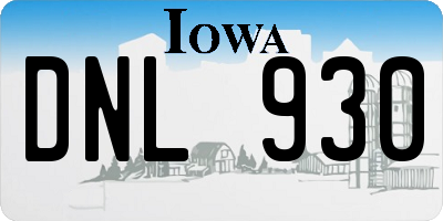 IA license plate DNL930
