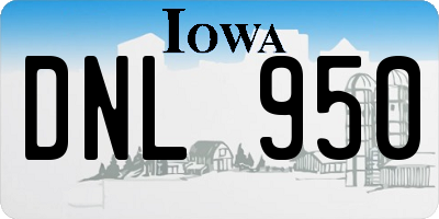 IA license plate DNL950