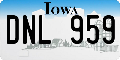IA license plate DNL959