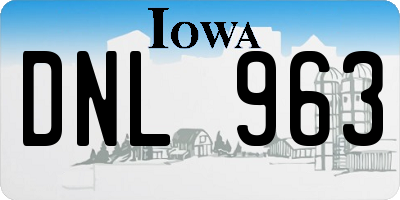 IA license plate DNL963