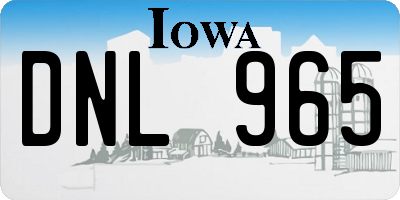 IA license plate DNL965