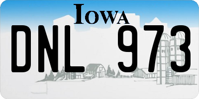 IA license plate DNL973