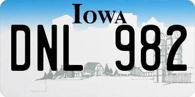 IA license plate DNL982