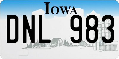 IA license plate DNL983