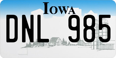 IA license plate DNL985