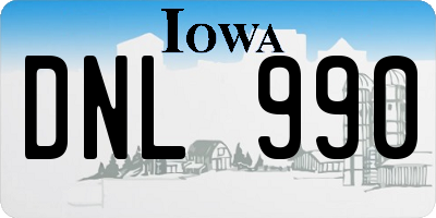 IA license plate DNL990
