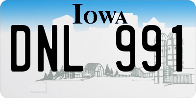 IA license plate DNL991