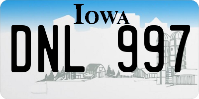 IA license plate DNL997