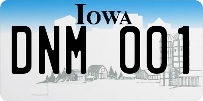 IA license plate DNM001