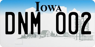 IA license plate DNM002