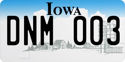 IA license plate DNM003