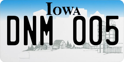 IA license plate DNM005