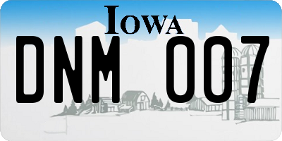 IA license plate DNM007
