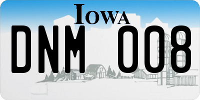 IA license plate DNM008