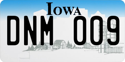 IA license plate DNM009