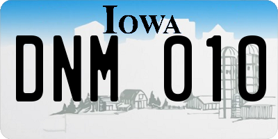 IA license plate DNM010