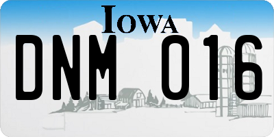 IA license plate DNM016