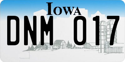 IA license plate DNM017