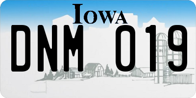 IA license plate DNM019