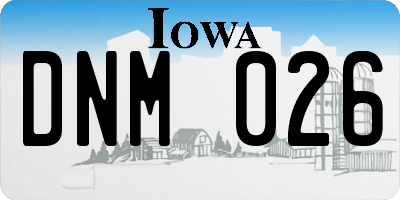 IA license plate DNM026
