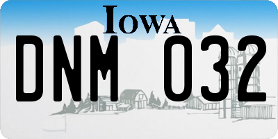 IA license plate DNM032