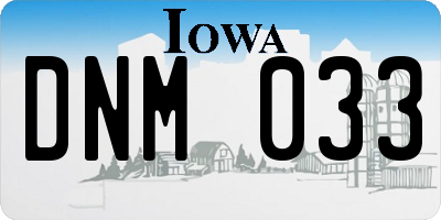 IA license plate DNM033