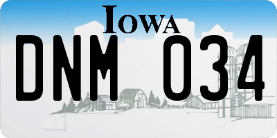IA license plate DNM034