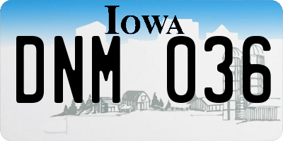 IA license plate DNM036