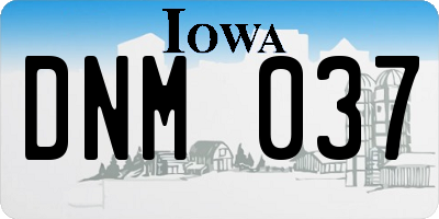 IA license plate DNM037