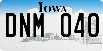 IA license plate DNM040