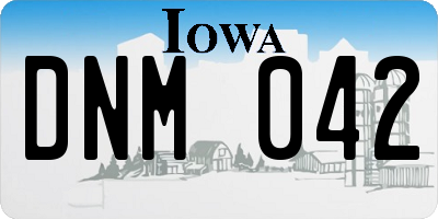 IA license plate DNM042