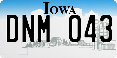 IA license plate DNM043