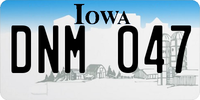 IA license plate DNM047
